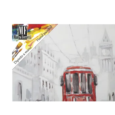 OBRAZ NA PŁÓTNIE TRAM-A- 80X3X80 cm